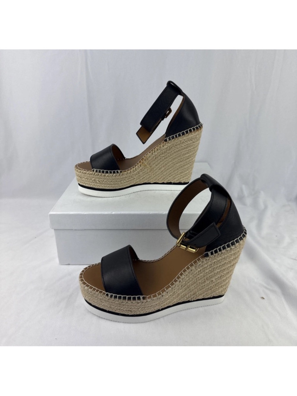 $495 See by Chloe 'Glyn' Espadrille Wedge Sandal 38 - Picture 3 of 6